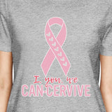 I You We Can-Cervive Breast Cancer Womens Grey Shirt