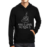 Home Where Pizza Is Black Hoodie Pullover Fleece For Pizza Lovers