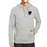 Melting Heart Unisex Gray Hoodie Heart Design Pocket Size Graphic