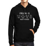 Friends Not Food Unisex Black Hoodie Unique Animal Design Gift Idea