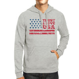 Trust & Love USA Unisex Grey Hoodie Crewneck Pullover Fleece Gift