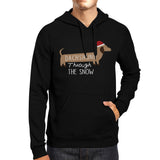 Dachshund Through The Snow Black Hoodie