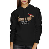 Dachshund Through The Snow Black Hoodie