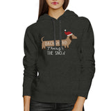 Dachshund Through The Snow Dark Grey Hoodie