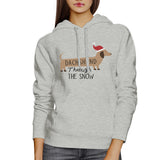 Dachshund Through The Snow Grey Hoodie