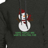 Some People Are Worth Melting For Snowman Dark Grey Hoodie