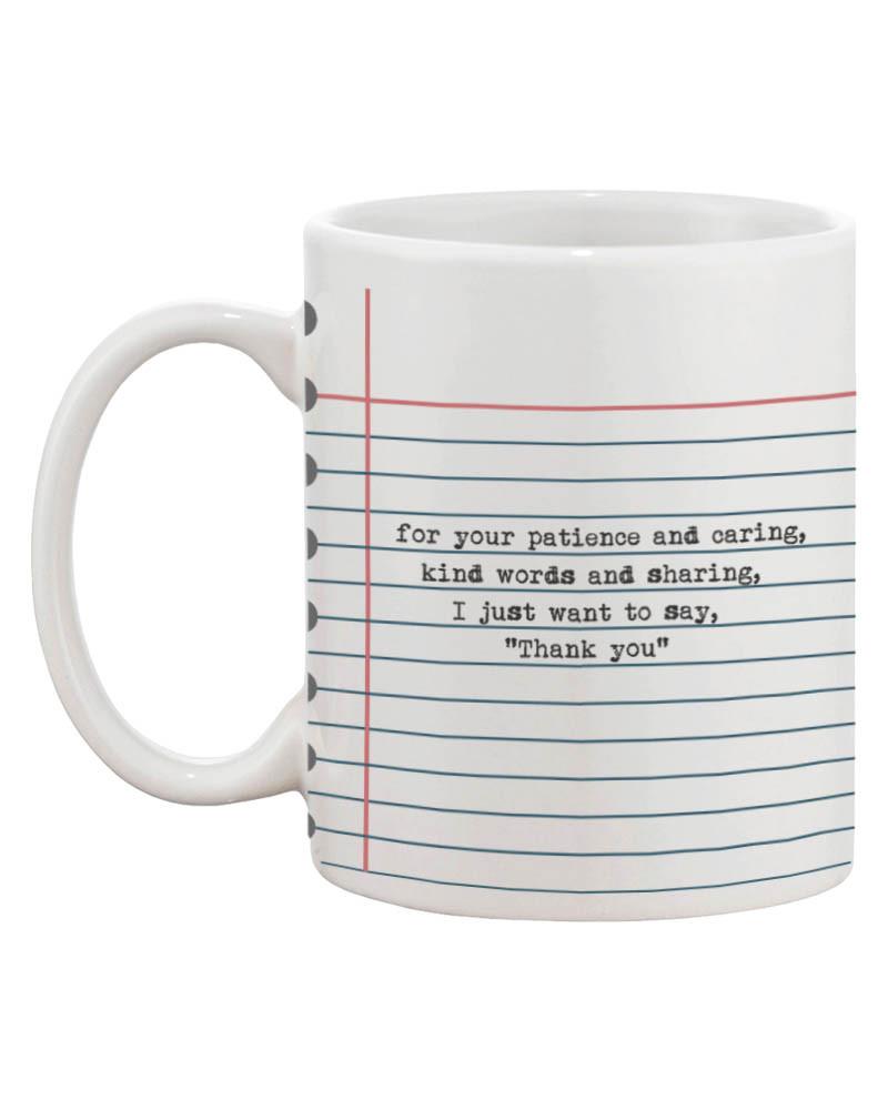 Notebook Thank You Teacher Funny Deigns 11oz Ceramic Coffee Mug