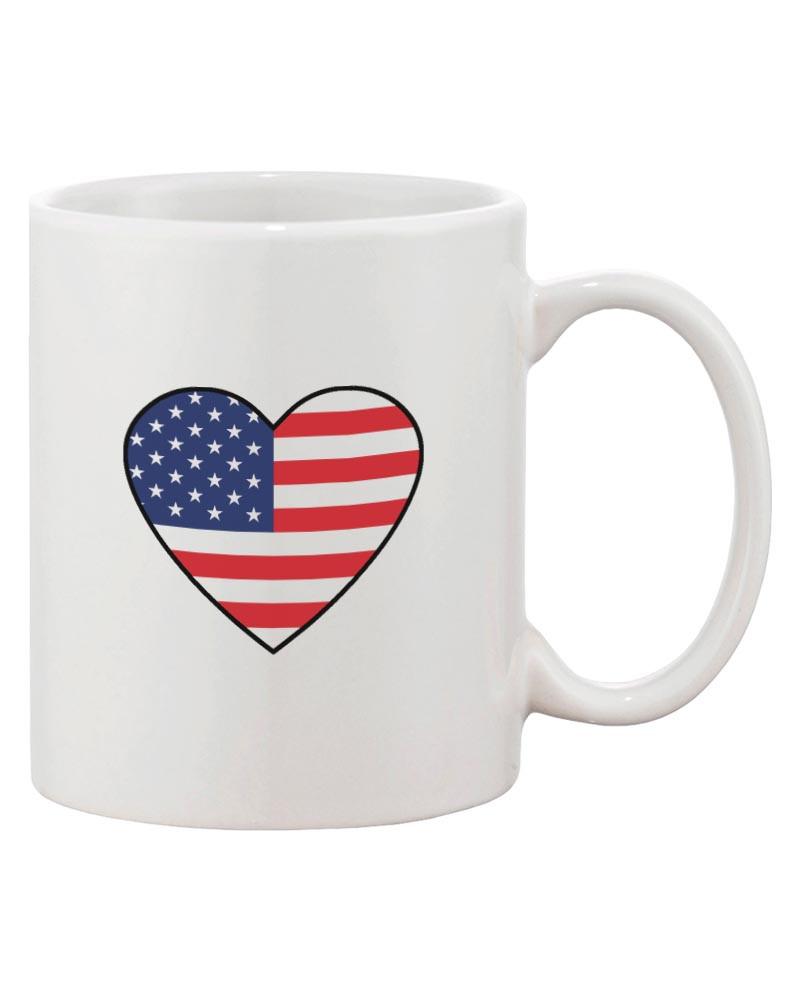 Us Flag Heart America Red White and Blue 4th of July Coffee Mug