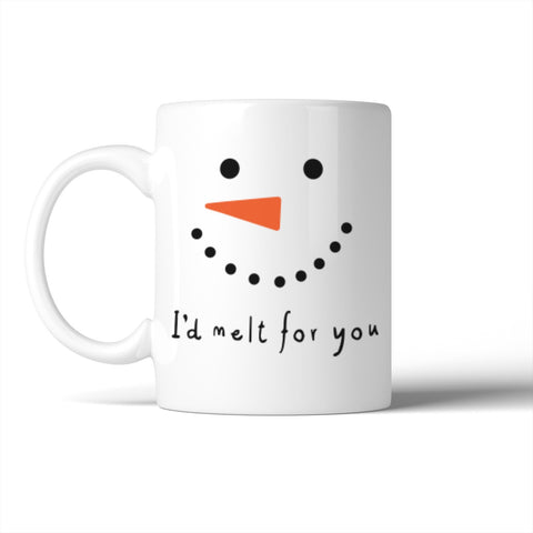 I'd Melt For You  Mug Snowman Face Mugs Cute Christmas Gift