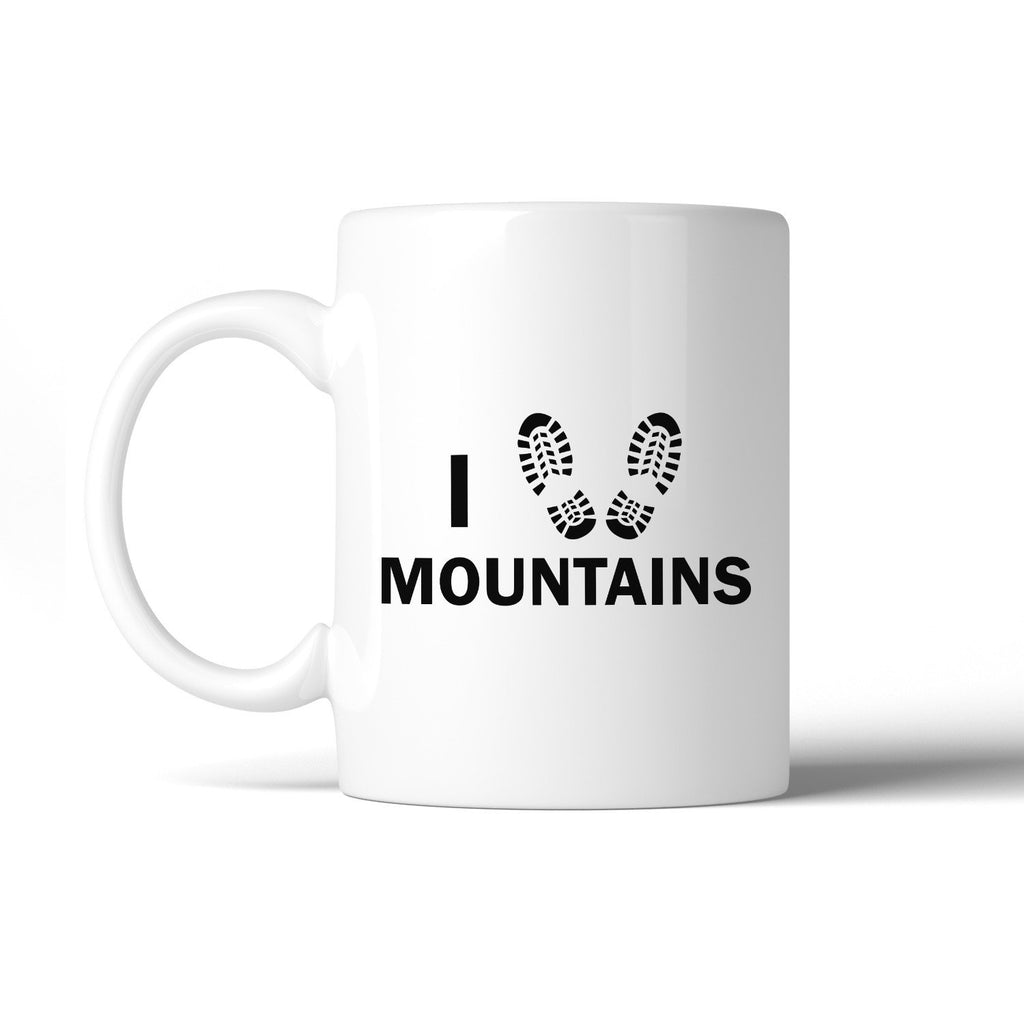 I Heart Mountains Ceramic Coffee Mug 11oz Gift For Mountain Lovers