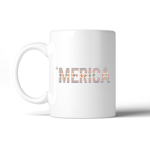 'Merica Cute Design Coffee Mug Unique Tribal Pattern Mug Gift Idea
