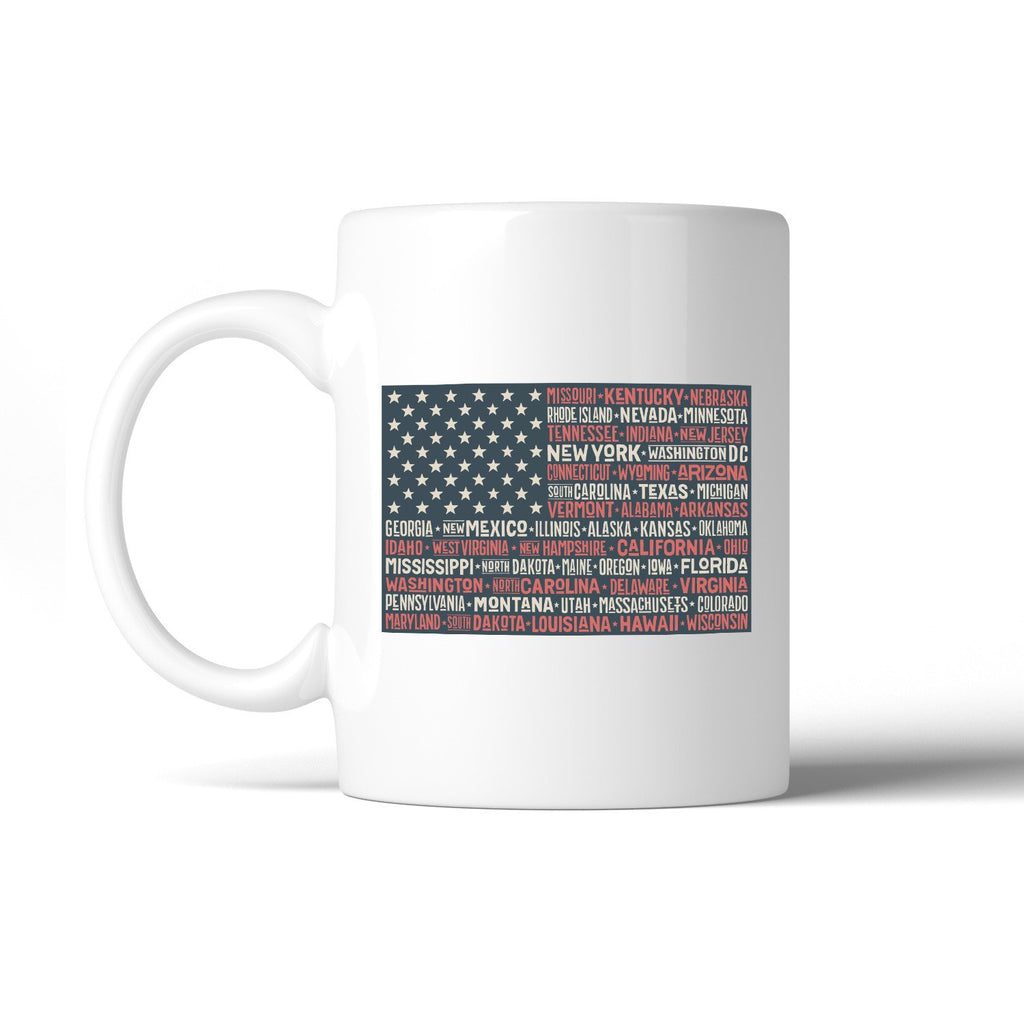 50 States Us Flag American Flag Coffee Mug Microwave Dishwasher Safe
