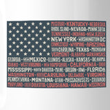 50 States Us Flag American Flag Coffee Mug Microwave Dishwasher Safe