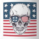 Skull American Flag Design Coffee Mug Microwave Dishwasher Safe