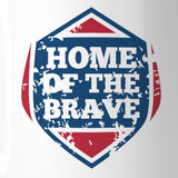 Home Of The Brave Unique Design Graphic Mug White Microwave Safe