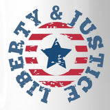 Liberty & Justice American Flag Coffee Mug For Independence Day