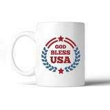 God Bless USA White 11oz Ceramic Mug Unique 4th Of July Gift Mug