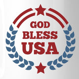 God Bless USA White 11oz Ceramic Mug Unique 4th Of July Gift Mug