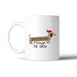 Dachshund Through The Snow White Mug