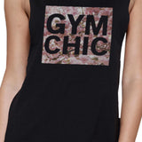 Gym Chic Black Muscle Tank Top Cute Work Out Sleeveless Muscle Tee