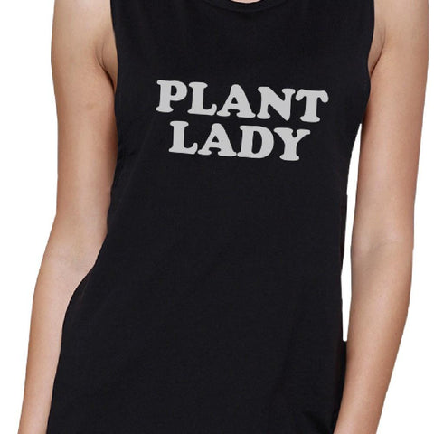 Plant Lady Black Muscle Top Funny Letter Printed Tanks Gift For Mom