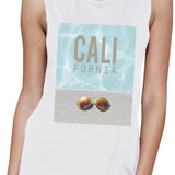 California Pool Sunglasses Womens Cute Sleeveless Muscle Top Cotton