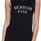Mermaid Gang Womens Black Funny Saying Muscle Top Cute Summer Gift