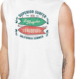 Superior Surfer Los Angeles Longboard Mens White Muscle Top