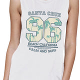 Santa Cruz Beach California Womens White Muscle Top