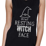 Rwf Resting Witch Face Womens Black Muscle Top