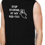 Stop Staring At My Boo-Tee Ghost Mens Black Muscle Top