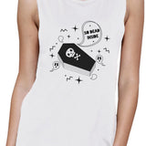 So Dead Inside Coffin Womens White Muscle Top