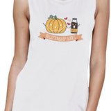 Pumpkin Spice Relationship Goals Womens White Muscle Top