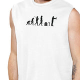 Zombie Evolution Mens White Muscle Top