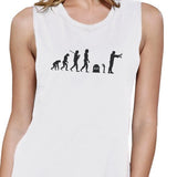 Zombie Evolution Womens White Muscle Top