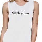 Witch Please Womens White Muscle Top