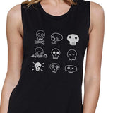 Skulls Womens Black Muscle Top