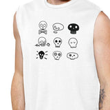 Skulls Mens White Muscle Top