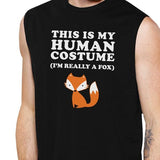 This Is My Human Costume Fox Mens Black Muscle Top