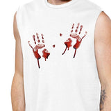 Bloody Handprints Mens White Muscle Top
