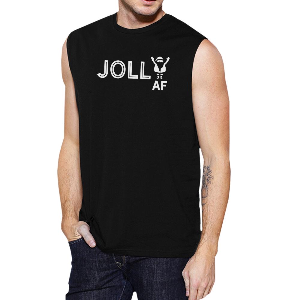 Jolly Af Mens Black Muscle Top