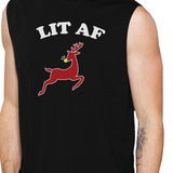Lit Af Mens Black Muscle Top
