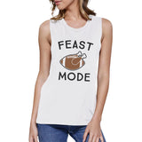Feast Mode Womens White Muscle Top
