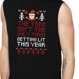 The Tree Is Not The Only Thing Getting Lit This Year Mens Black Muscle Top
