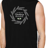 I Am The Best Christmas Decoration Wreath Mens Black Muscle Top