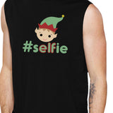 Hashtag Selfie Elf Mens Black Muscle Top