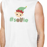 Hashtag Selfie Elf Mens White Muscle Top