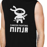 Cancer Fighting Ninja Mens Black Muscle Top