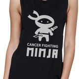 Cancer Fighting Ninja Womens Black Muscle Top
