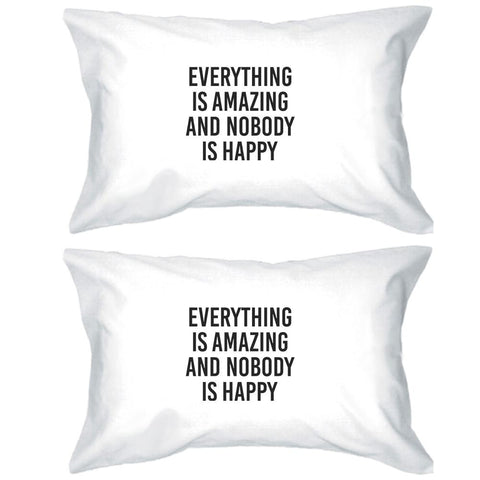 Everything Is Amazing Funny Quote Decorative Cotton Pillow Case